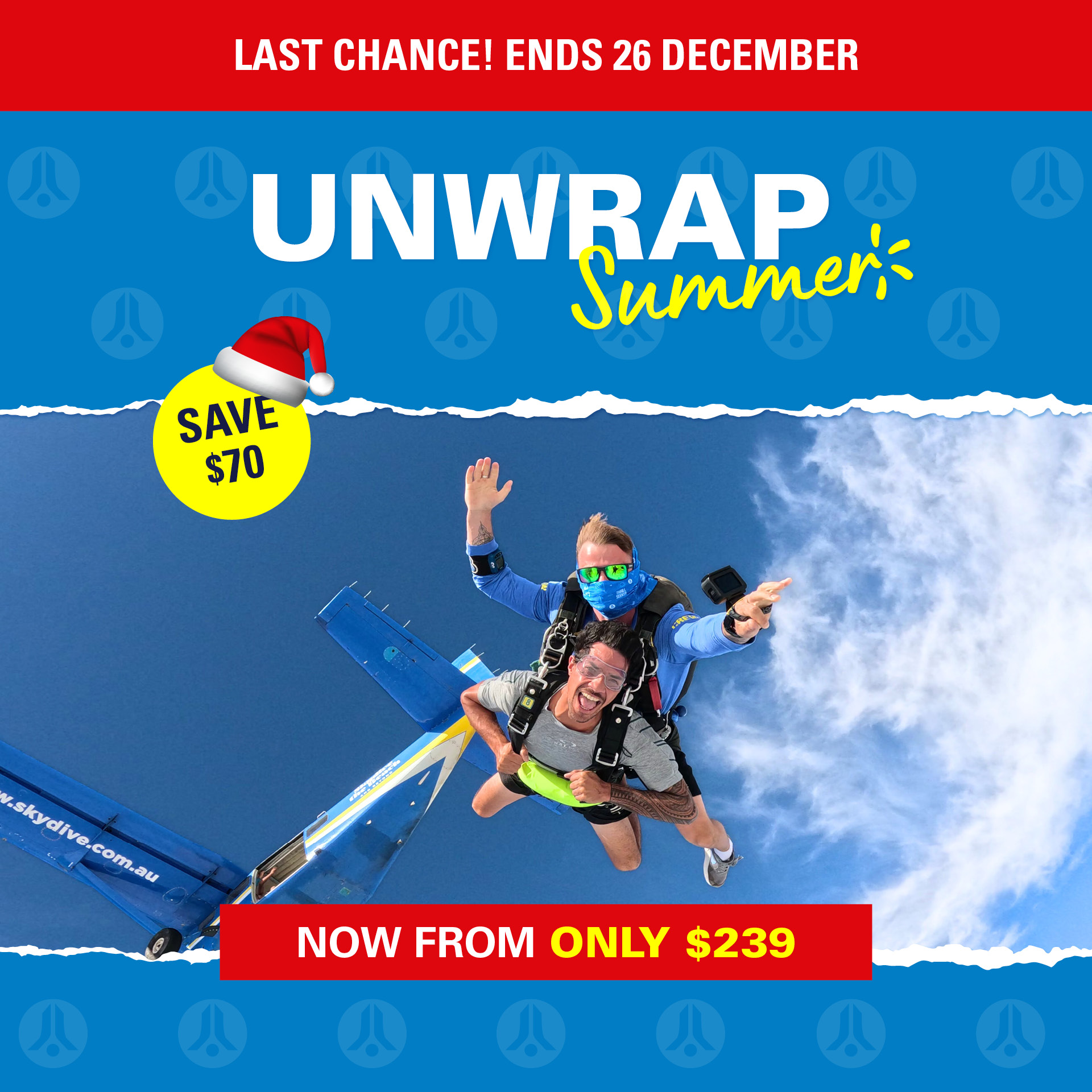 $70 off skydive australia offer SANTA70