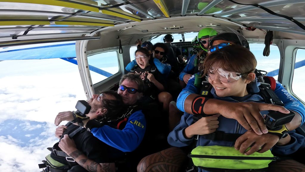 Group of people in plane